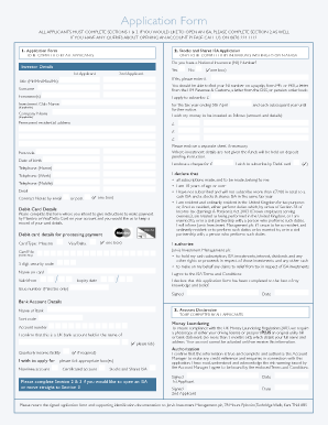 UK Stocks and Shares ISA Application Form