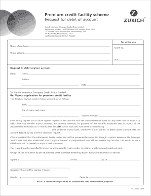 Premium Credit Facility Request Form