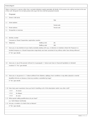 Pleasurecraft Insurance Proposal Form