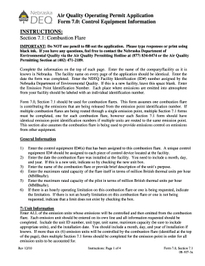 Fillable Online deq ne Air Quality Operating Permit Application Form 7. ...