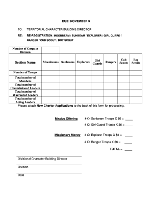 Girl Scout Re-Registration Form