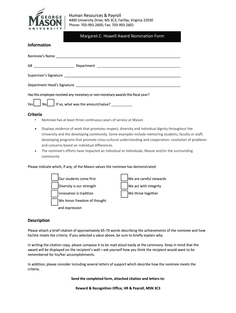 Fillable Online hr gmu 2014 Liability Form Fax Email Print pdfFiller