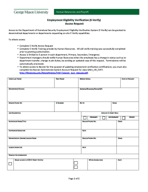 Employment Eligibility Verification Access Request