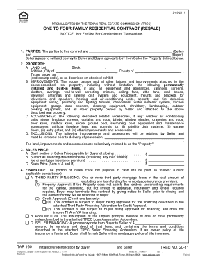 Texas Residential Real Estate Contract