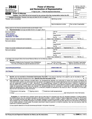 IRS Form 2848 Power of Attorney