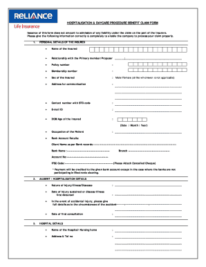 Hospitalisation Claim Form