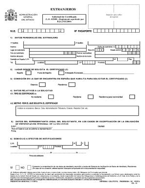 Solicitud de Certificado de registro