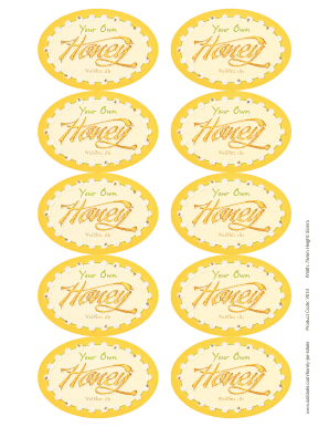 Fillable Online Ode to Honey Bee Honey Jar Label Template - Free ...