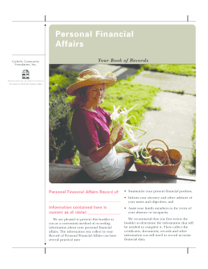 Personal Financial Affairs Record