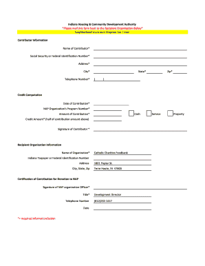 Indiana Neighborhood Assistance Program Tax Credit Form