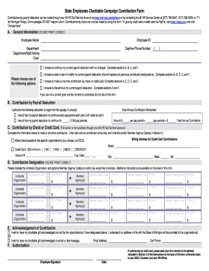 State Employees Charitable Campaign Contribution Form