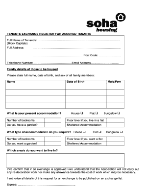 Tenants Exchange Register for Assured Tenants