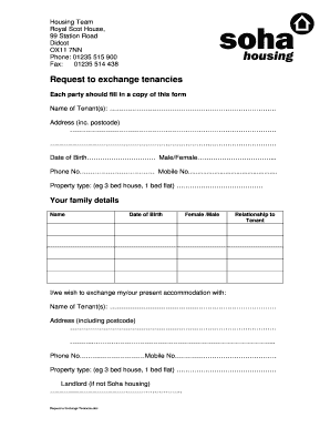 Request to Exchange Tenancies
