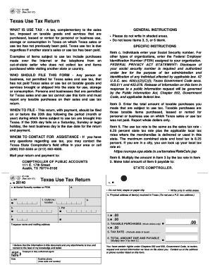 Texas Use Tax Return