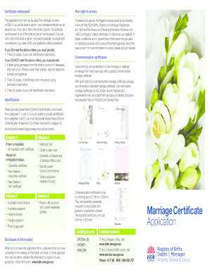 NSW Marriage Certificate Application