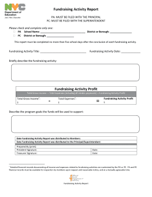 Fundraising Activity Report