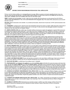 US Immigrant/Fiance(e) Visa Application Instructions