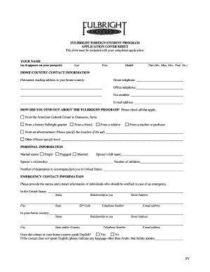 Fulbright Foreign Student Program Application