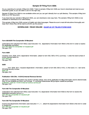 Sample Of Filing Form 502b DOWNLOAD / READ ... - myebookslibrary
