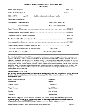 Transition Individualized Education Program