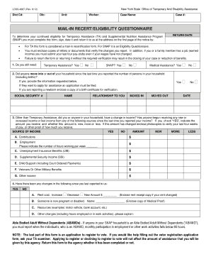 New York State Temporary Assistance and SNAP Recertification Form