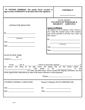 New York State Contract Agreement