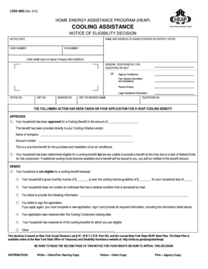 New York HEAP Cooling Benefit Notice