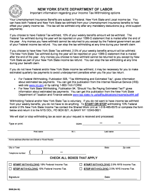 New York State Unemployment Tax Withholding Form