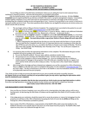 Ohio Eviction Complaint Form