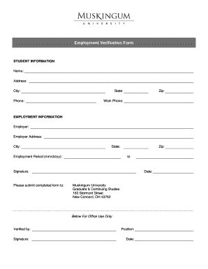 Employment Verification Form