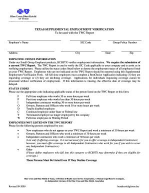 Texas Supplemental Employment Verification Form