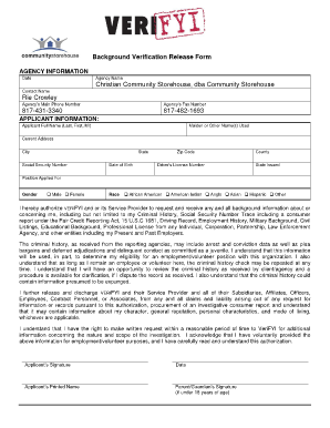 Background Verification Release Form