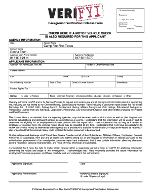 Background Verification Release Form