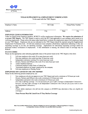 Texas Supplemental Employment Verification Form