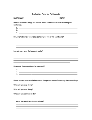 Student Evaluation Form - Aspira - aspira