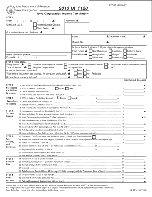 Iowa Corporation Income Tax Return