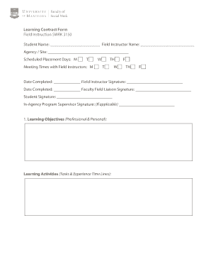 Learning Contract Form