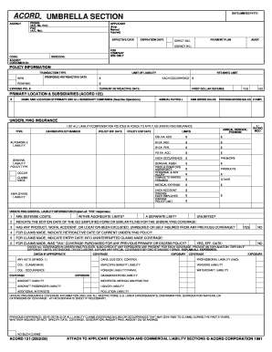 Commercial Liability Insurance Application Form