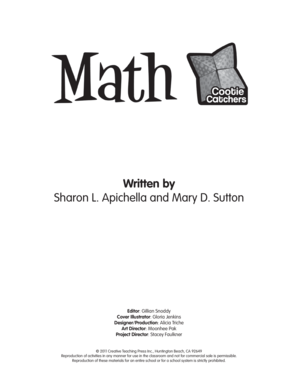 Cootie Catchers Math Activity Book