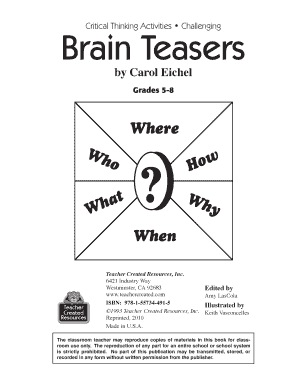 Brain Teasers Workbook