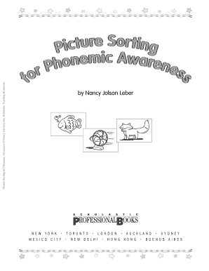 Phonemic Awareness Picture Sorting Activity