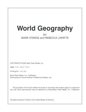World Geography Student Activity Book