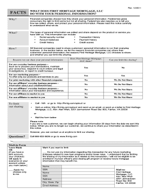 First Heritage Mortgage Privacy Notice