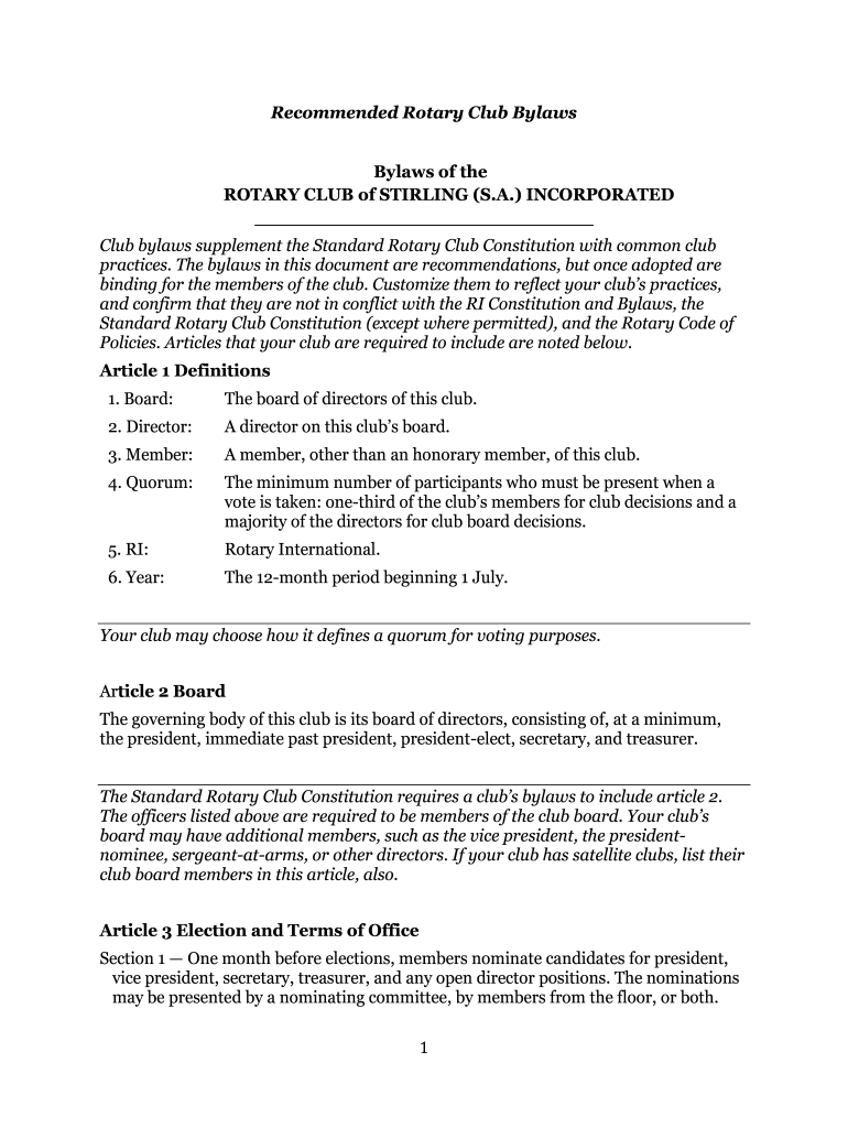 Fillable Online ROTARY CLUB of STIRLING (S Fax Email Print pdfFiller