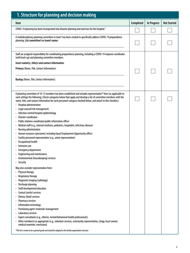 Guidance for health system contingency planning during Preview on Page 1