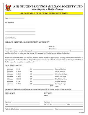 Membership Application Form - Air Niugini Savings &amp;amp; Loan ...