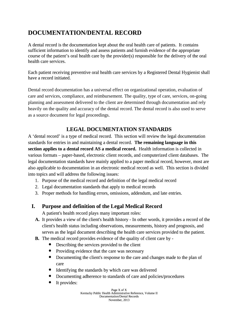 dental record keeping template Doc Template pdfFiller