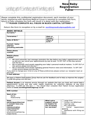 Application to register a change of name (child under 18 ...