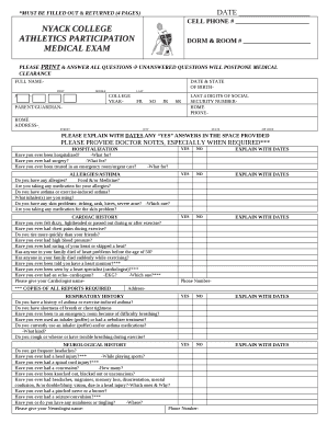 Sports Medicine Forms - Nyack Athletics - Nyack College