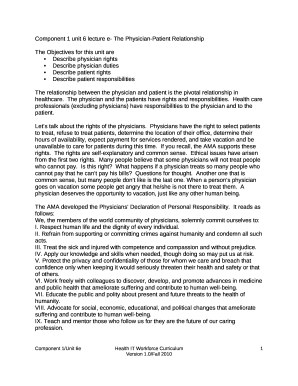 Patient's Bill of Rights What is the Patient's Bill of Rights?